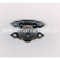 Zamknięcie 3x2cm  , zatrzask 3x2cm    A005 ciemny  mosiądz / okucia metalowe  do pudełek